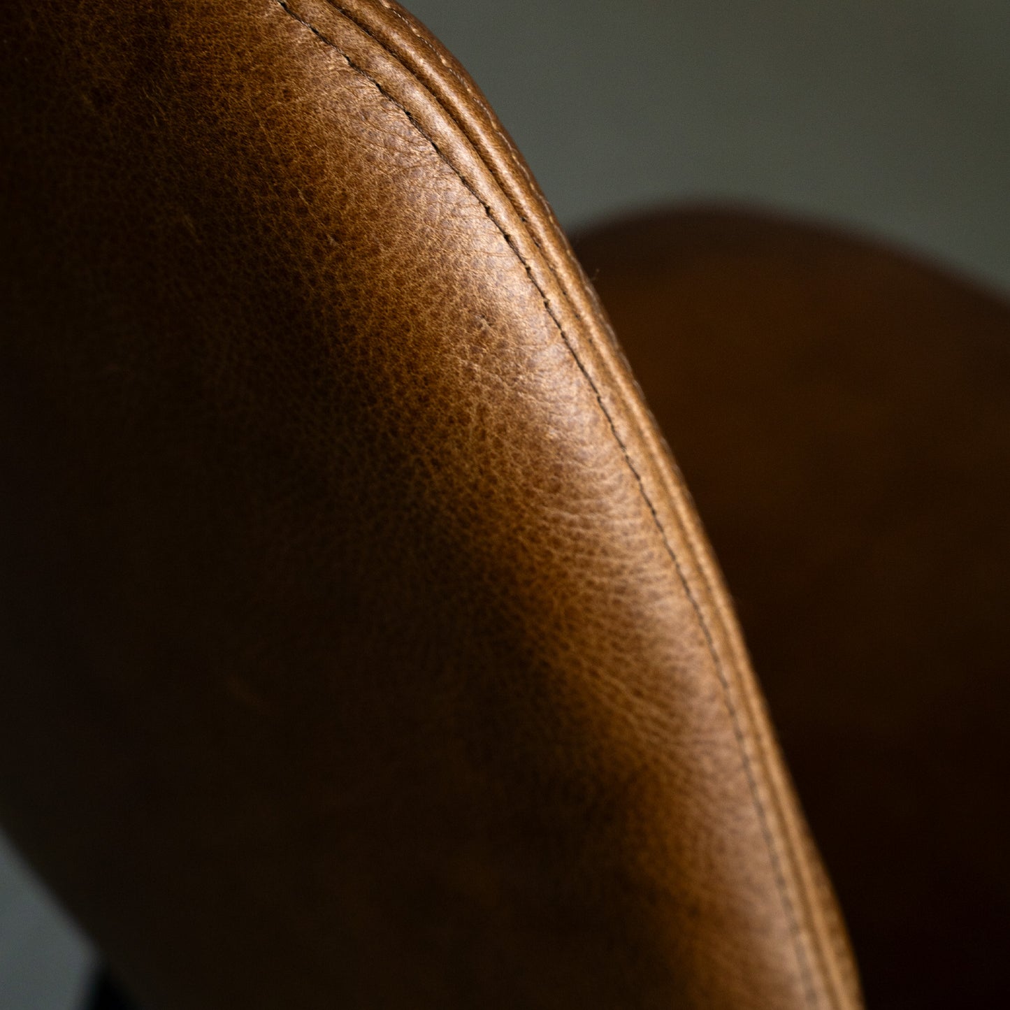 Live Edge Cottonwood Dining Table with Full Leather Bucket Chairs