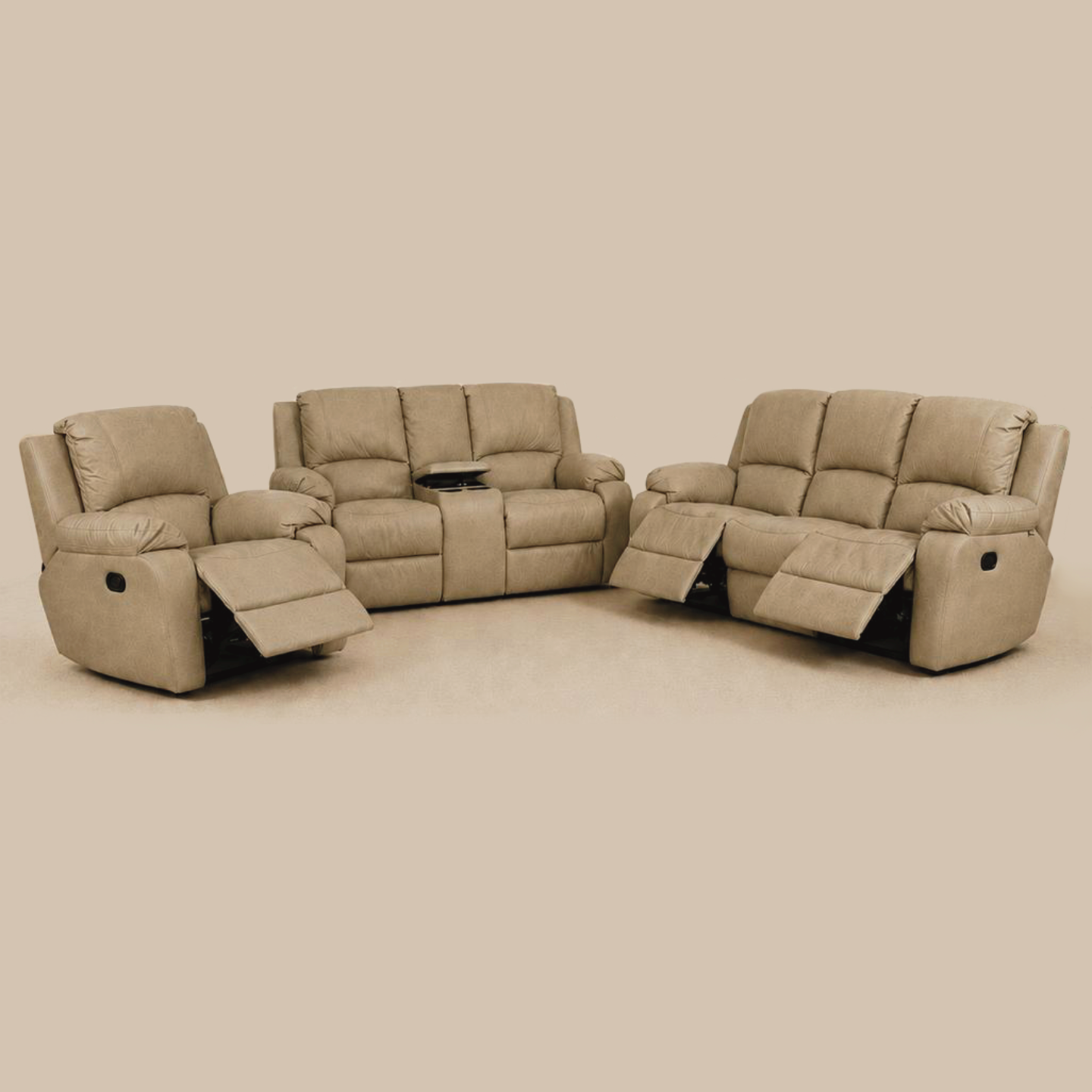 Lyla 3-2-1 Motion Recliner Suite Brown Taupe
