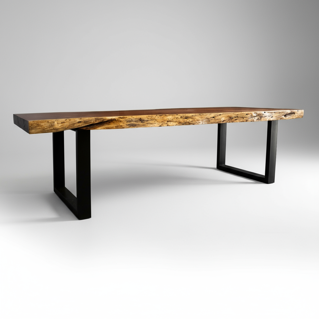 Blackwood Live Edge Dining Combo | Material Chairs