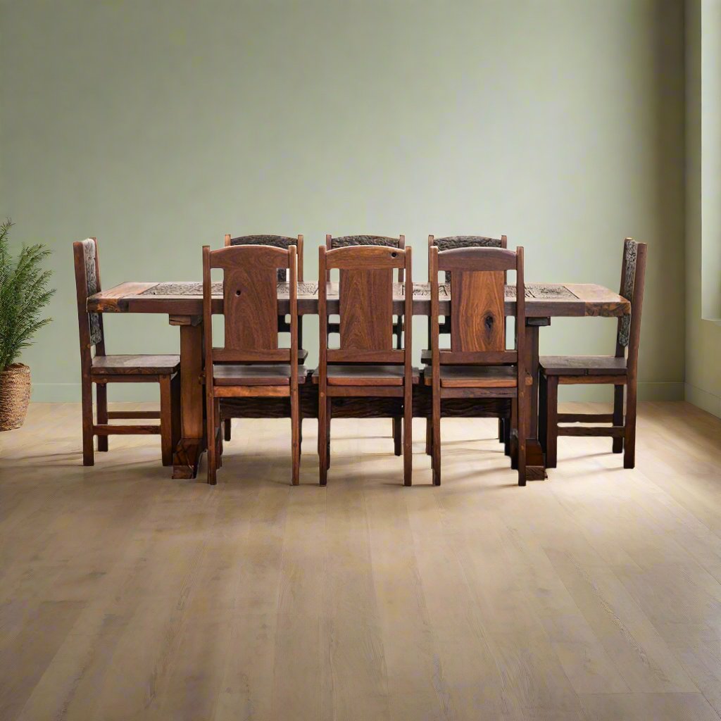 8 Seater Sleeper Wood Dining Set