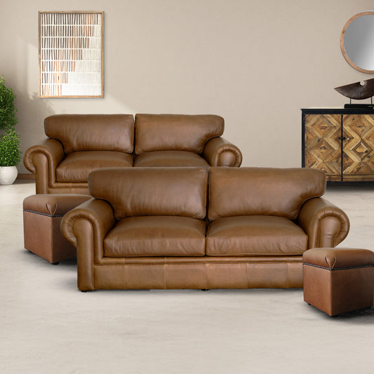 Namib | Bovine 2 + 3 Seater Couch Set  + 2 Ottomans