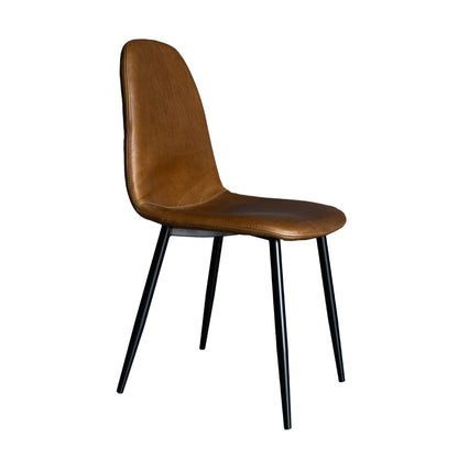 Live Edge Cottonwood Dining Table with Full Leather Bucket Chairs