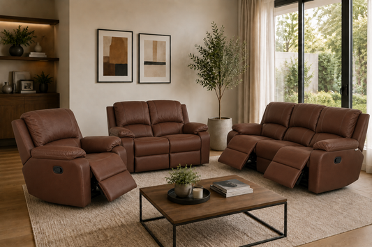 Lyla 3-2-1 Motion Recliner Suite Tobacco - Ouhout