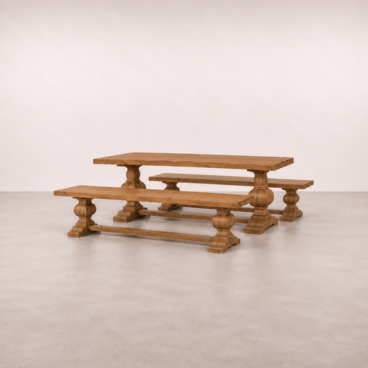 Collectable Dining Table + Two Benches - Ouhout