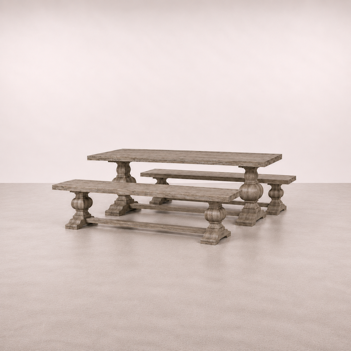 Collectable Dining Table + Two Benches - Ouhout