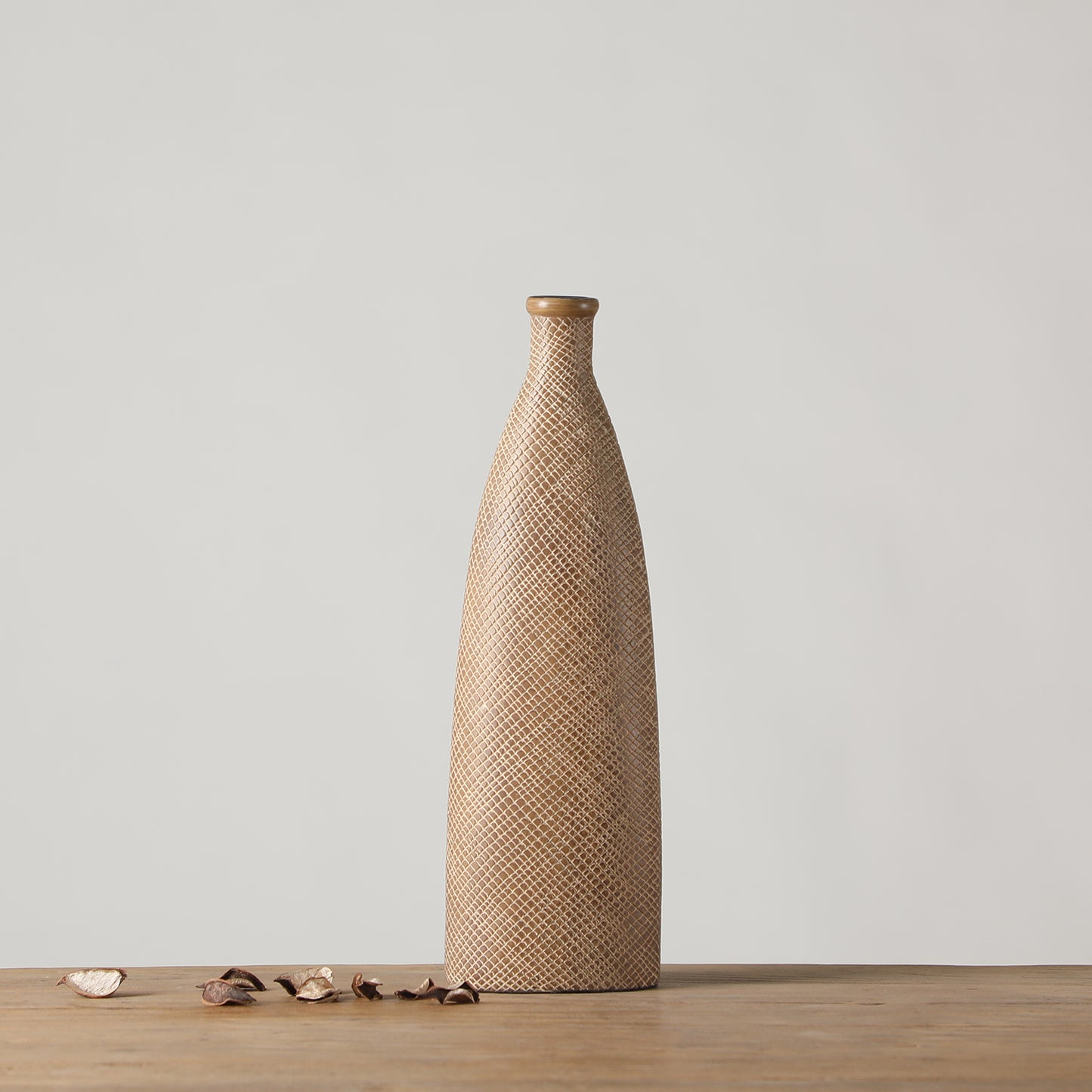 Earthen Tapestry Vase | 125x70x400mm