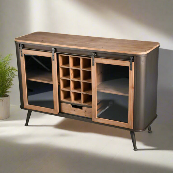 Kirae Wine Cabinet - With Doors - Ouhout