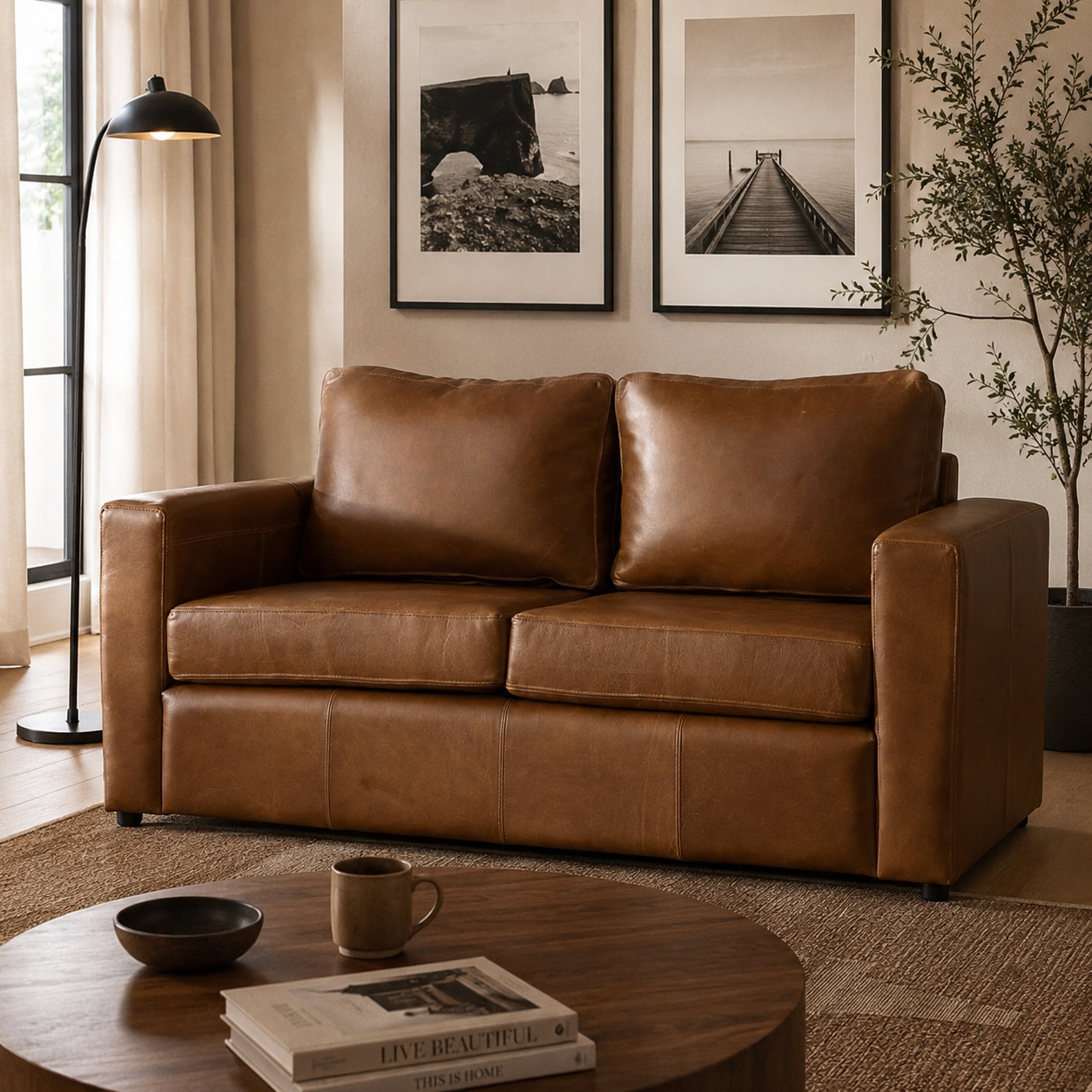 Naku Leather Sofa | 3 + 2 Seater Combo - Ouhout
