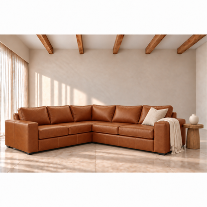 Straight Leather Corner Couch
