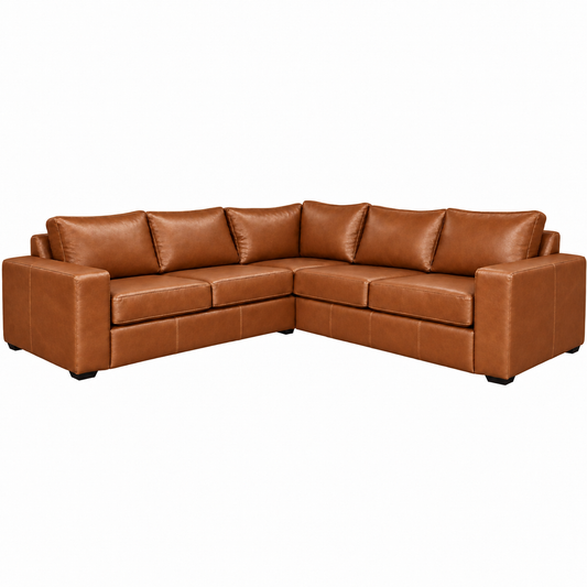 Straight Leather Corner Couch