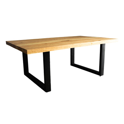 Live Edge Cottonwood Dining Table with Full Leather Bucket Chairs