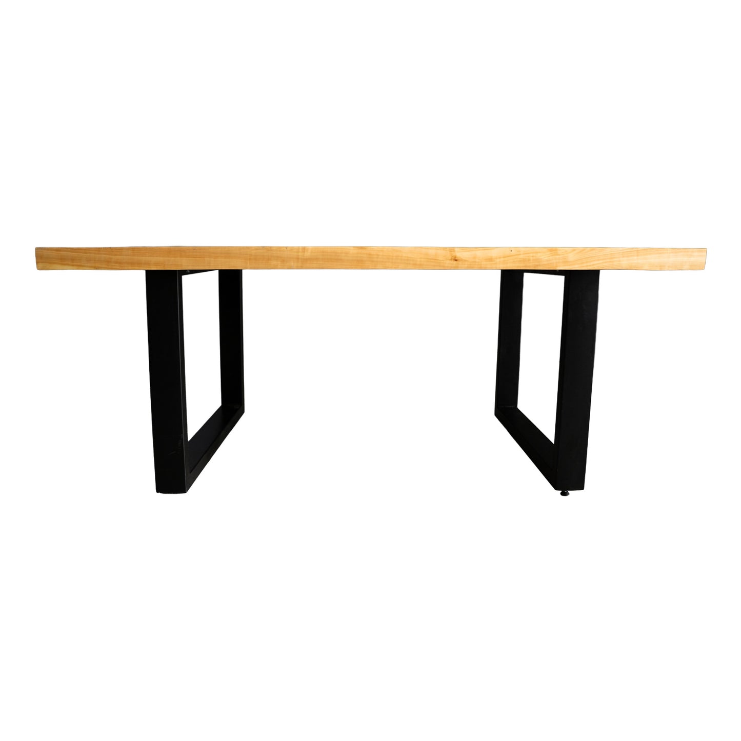 Live Edge Cottonwood Dining Table with Full Leather Bucket Chairs