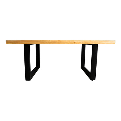 Live Edge Cottonwood Dining Table with Full Leather Bucket Chairs